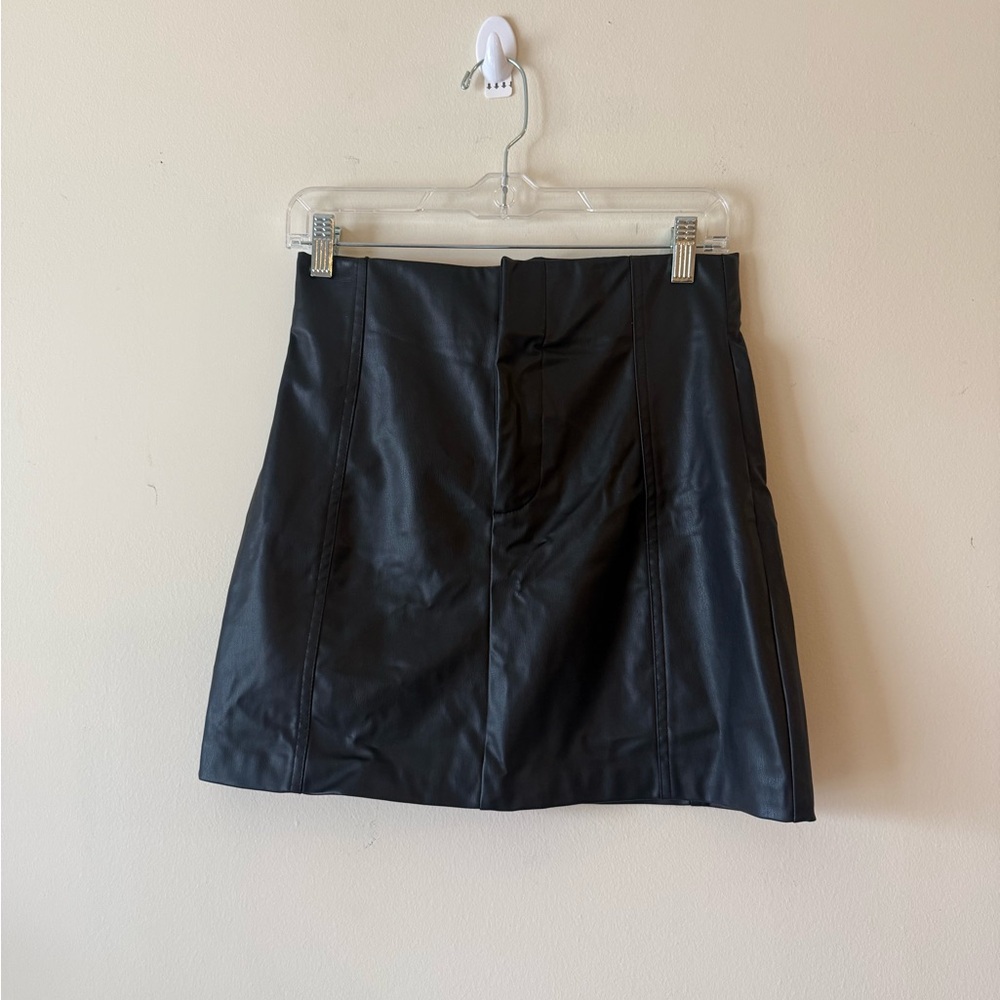 Zara Black Mini Leather Skirt